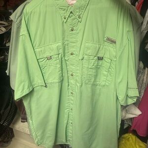 Columbia‎ Men's Casual Button Down Shirt - Light Green